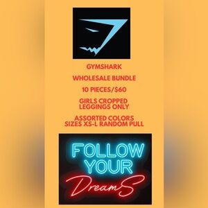 Gymshark NWT & NWOT Girls Assorted Cropped Leggings Wholesale Bundle